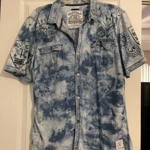Buffalo David Bitton Stone Washed Buttoned Down Short Sleeve Shirt